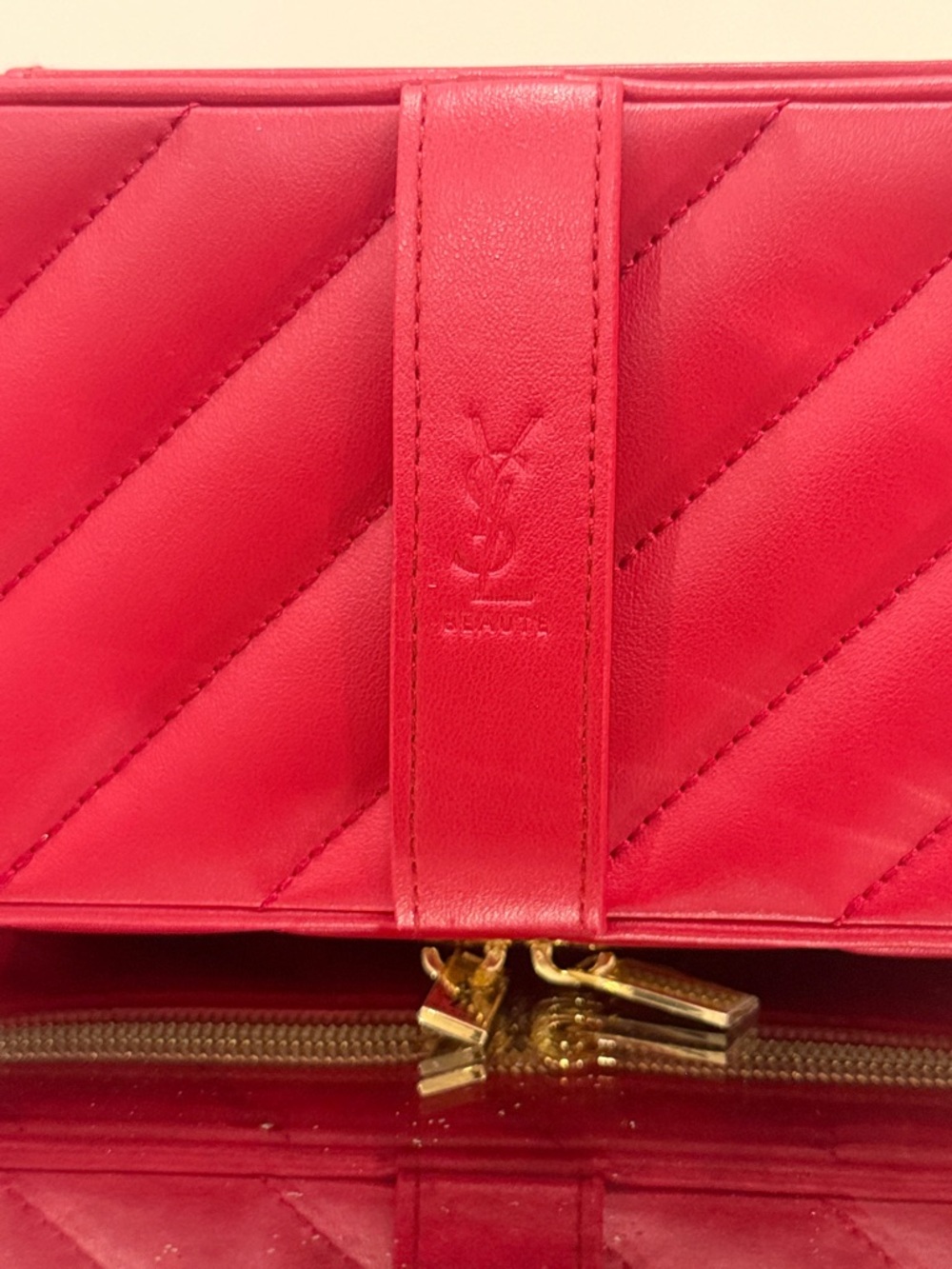 Yves Saint Laurent Beauty Red Quilted Cosmetic Case - Picture 8 of 10